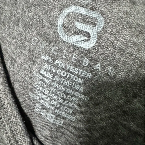 Cyclebar Charcoal Crop Top with Metallic Smiley Face Graphic - Picture 4 of 8